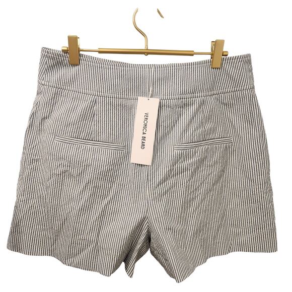 Veronica Beard Haina blue white seersucker shorts size 10 - Picture 5 of 8